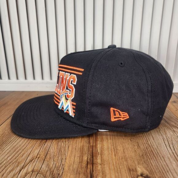 Miami Marlins New Era 9fifty Hat Cap Snapback Black MLB Baseball Team A-Frame - Picture 6 of 10